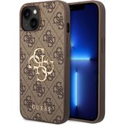 Husa pentru  iPhone 15 Guess - Hardcase 4G Series - maro deschis
