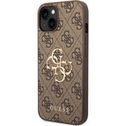 Husa pentru  iPhone 15 Guess - Hardcase 4G Series - maro deschis