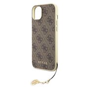 Husa pentru  iPhone 15 Guess - Hardcase 4G Series - maro inchis