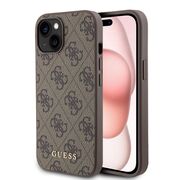 Husa pentru  iPhone 15 Guess - Hardcase 4G Series - maro