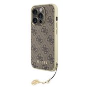 Husa pentru  iPhone 15 Pro Guess - Hardcase 4G Series - maro cafeniu