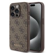 Husa pentru  iPhone 15 Pro Guess - Hardcase 4G Series - maro deschis