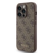 Husa pentru  iPhone 15 Pro Guess - Hardcase 4G Series - maro deschis