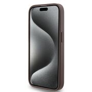 Husa pentru  iPhone 15 Pro Guess - Hardcase 4G Series - maro deschis