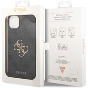 Husa pentru  iPhone 15 cu MagSafe Guess - Hardcase 4G Series - gri