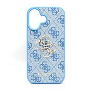 Husa pentru  iPhone 16 Guess - Hardcase 4G Series - albastru deschis