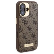 Husa pentru  iPhone 16 Plus cu MagSafe Guess - Hardcase 4G Series - maro inchis