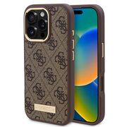 Husa pentru  iPhone 16 Pro Max cu MagSafe Guess - Hardcase 4G Series - maro inchis