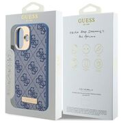 Husa pentru  iPhone 16 cu MagSafe Guess - Hardcase 4G Series - albastru inchis