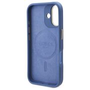 Husa pentru  iPhone 16 cu MagSafe Guess - Hardcase 4G Series - albastru inchis