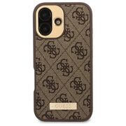 Husa pentru  iPhone 16 cu MagSafe Guess - Hardcase 4G Series - maro inchis
