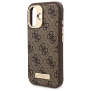 Husa pentru  iPhone 16 cu MagSafe Guess - Hardcase 4G Series - maro inchis