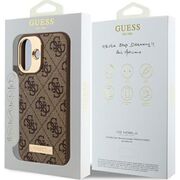 Husa pentru  iPhone 16 cu MagSafe Guess - Hardcase 4G Series - maro inchis