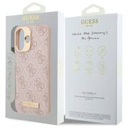 Husa pentru  iPhone 16 cu MagSafe Guess - Hardcase 4G Series - roz neon