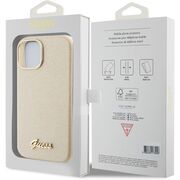 Husa pentru  iPhone 15 Guess - Glitter Fixed - bej