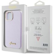 Husa pentru  iPhone 15 Guess - Glitter Fixed - mov