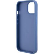 Husa pentru  iPhone 15 Guess - Leather 4G Triangle Strass - albastru