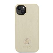 Husa pentru  iPhone 15 Guess - Leather 4G Triangle Strass - auriu