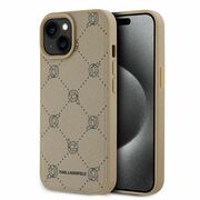 Husa pentru  iPhone 15 Karl Lagerfeld - Leather MagSafe - bej