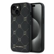 Husa pentru  iPhone 15 Karl Lagerfeld - Leather MagSafe - negru royal