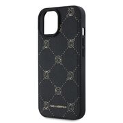 Husa pentru  iPhone 15 Karl Lagerfeld - Leather MagSafe - negru royal