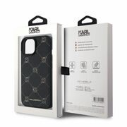 Husa pentru  iPhone 15 Karl Lagerfeld - Leather MagSafe - negru royal