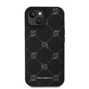 Husa pentru  iPhone 15 Karl Lagerfeld - Leather MagSafe - negru royal