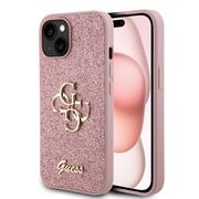 Husa pentru  iPhone 15 Plus Guess - Glitter Fixed - roz