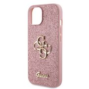 Husa pentru  iPhone 15 Plus Guess - Glitter Fixed - roz