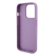 Husa pentru  iPhone 15 Pro Guess - Leather 4G Triangle Strass - mov