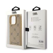 Husa pentru  iPhone 15 Pro Karl Lagerfeld - Leather MagSafe - bej