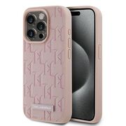 Husa pentru  iPhone 15 Pro Karl Lagerfeld - Leather MagSafe - roz