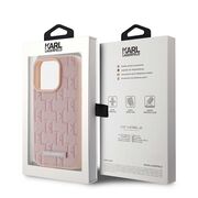 Husa pentru  iPhone 15 Pro Karl Lagerfeld - Leather MagSafe - roz
