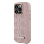 Husa pentru  iPhone 15 Pro Karl Lagerfeld - Leather MagSafe - roz