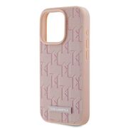 Husa pentru  iPhone 15 Pro Karl Lagerfeld - Leather MagSafe - roz