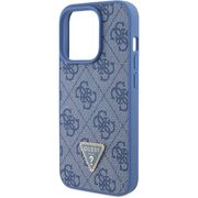 Husa pentru  iPhone 15 Pro Max Guess - Leather 4G Triangle Strass - albastru