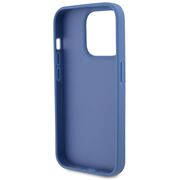 Husa pentru  iPhone 15 Pro Max Guess - Leather 4G Triangle Strass - albastru