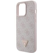 Husa pentru  iPhone 15 Pro Max Guess - Leather 4G Triangle Strass - roz