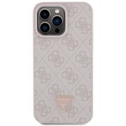 Husa pentru  iPhone 15 Pro Max Guess - Leather 4G Triangle Strass - roz