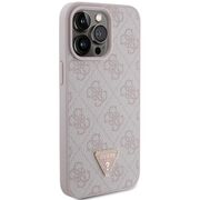 Husa pentru  iPhone 15 Pro Max Guess - Leather 4G Triangle Strass - roz