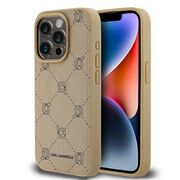 Husa pentru  iPhone 15 Pro Max Karl Lagerfeld - Leather MagSafe - bej