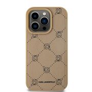 Husa pentru  iPhone 15 Pro Max Karl Lagerfeld - Leather MagSafe - bej