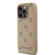 Husa pentru  iPhone 15 Pro Max Karl Lagerfeld - Leather MagSafe - bej
