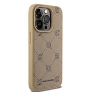 Husa pentru  iPhone 15 Pro Max Karl Lagerfeld - Leather MagSafe - bej