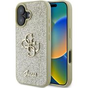 Husa pentru  iPhone 16 Guess - Glitter Fixed - alb