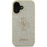 Husa pentru  iPhone 16 Guess - Glitter Fixed - alb