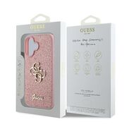 Husa pentru  iPhone 16 Guess - Glitter Fixed - alb