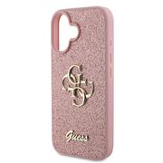 Husa pentru  iPhone 16 Guess - Glitter Fixed - alb