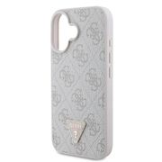 Husa pentru  iPhone 16 Guess - Leather 4G Triangle Strass - roz