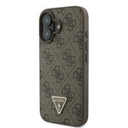 Husa pentru  iPhone 16 Guess - Leather Metal Logo Strass Crossbody - maro